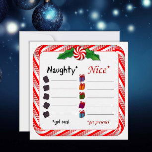 Festividades Cartão de Natal Plano Naughty or Nice 13,3 cm x 13