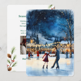 Festividades Cartão de Natal Plano Vintage Personalizável