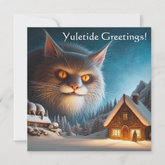 Festividades Cartão de Natal Plano Yule Cat