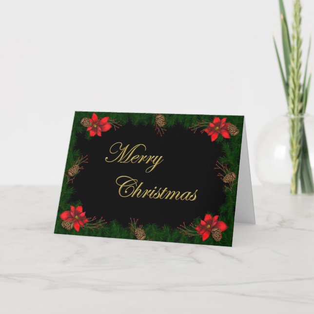 Festividades Cartão de Natal Poinsettia (Frente)