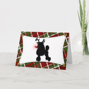 Festividades Cartão de Natal Poodle Reindeer