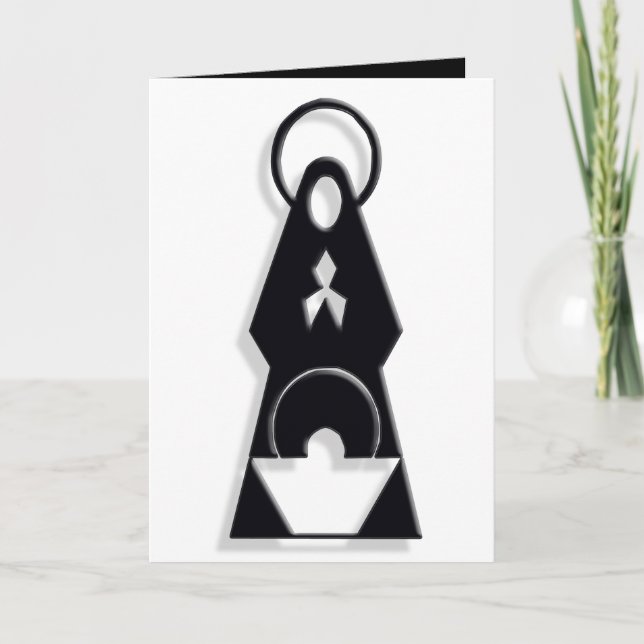 Festividades Cartão de Natal preto e branco (Frente)