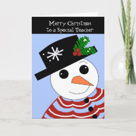 Festividades Cartão de Natal Professor Especial Boneco de Neve