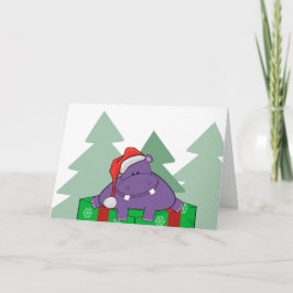 Festividades Cartão de Natal Purple Hippo