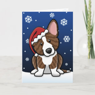 Festividades Cartão de Natal rajado do Corgi de Galês do casa
