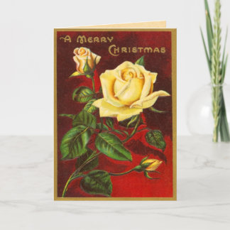 Festividades Cartão de Natal raro dos rosas do vintage