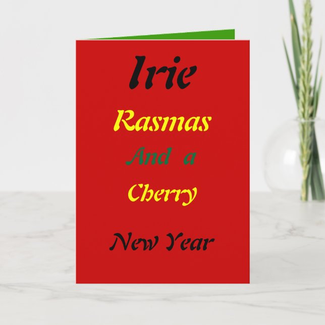 Festividades Cartão de Natal Rasta irie (Frente)