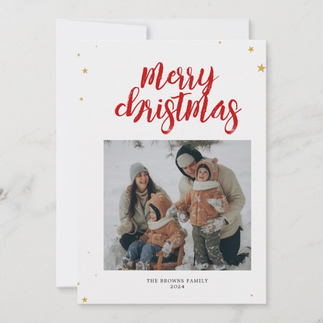Festividades Cartão de Natal Red Merry (Frente)