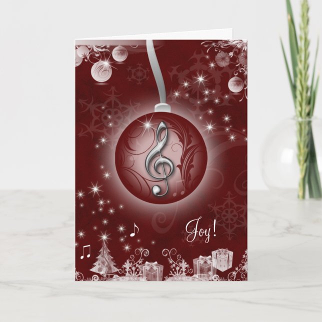 Festividades Cartão de Natal Red Música (Frente)