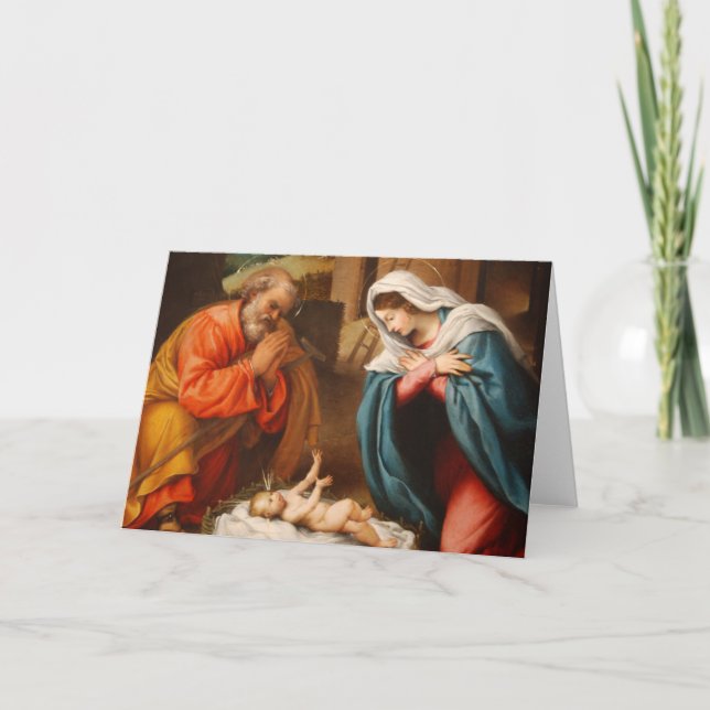 Festividades Cartão de Natal religioso (Frente)
