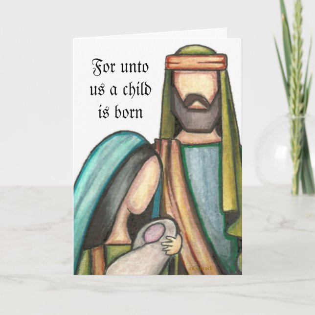 Festividades Cartão de Natal religioso (Frente)