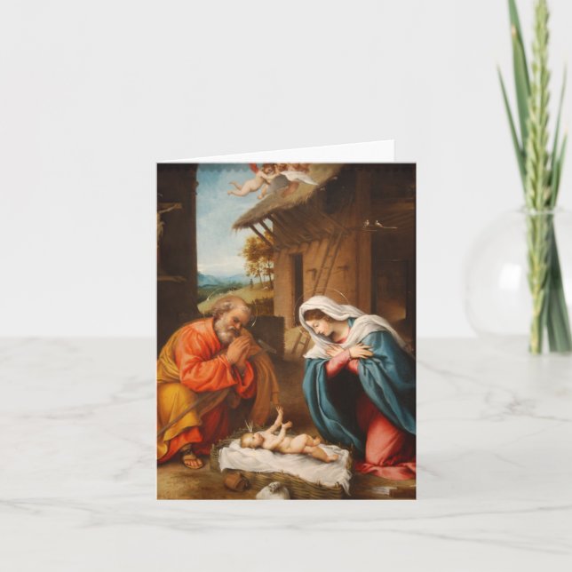 Festividades Cartão de Natal religioso (Frente)
