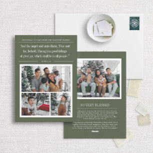 Festividades Cartão de Natal Religioso com Citação