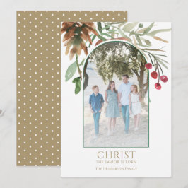 Festividades Cartão de Natal Religioso Cristo Nasceu em Ouro