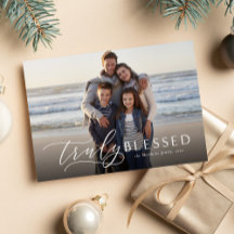 Cartão de Natal religioso verdadeiramente abençoad