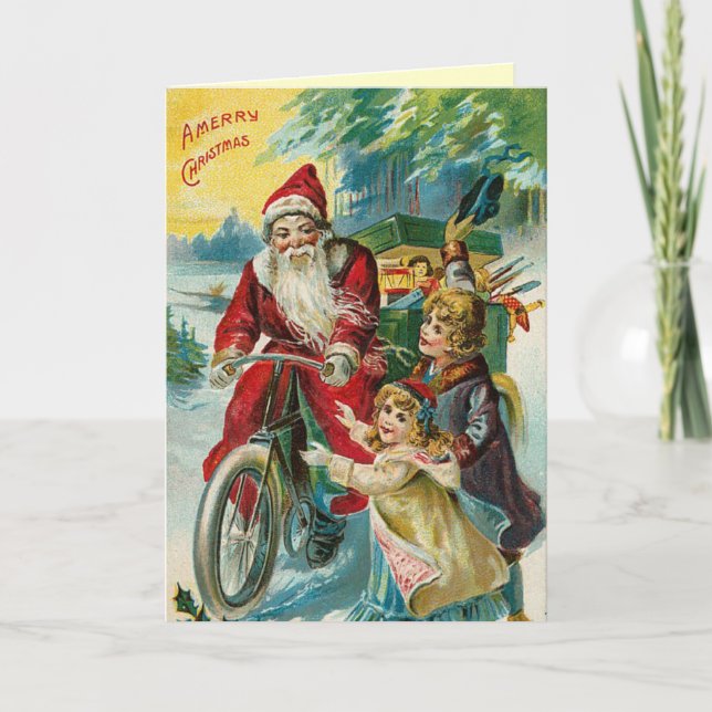 Festividades Cartão de Natal retro (Frente)