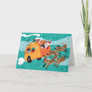 Festividades Cartão de Natal retro da viagem do feriado