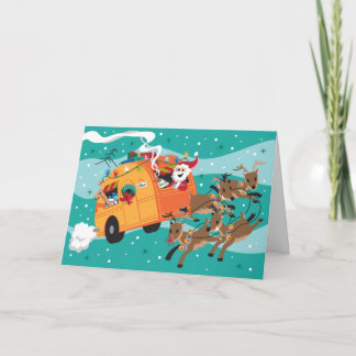 Festividades Cartão de Natal retro da viagem do feriado