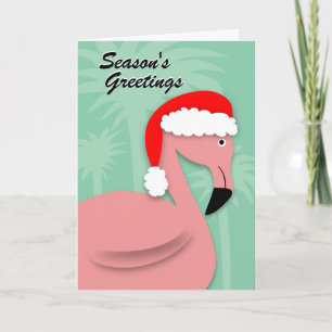 Festividades Cartão de Natal Retroativo - Flamingo Rosa