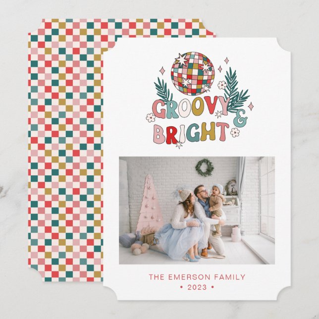 Festividades Cartão de Natal Retroativo para Fotografias (Frente/Verso)