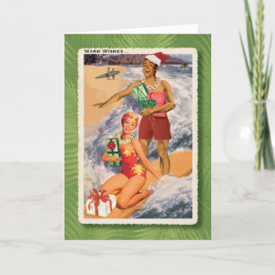 Festividades Cartão de Natal Retroativo para Surfistas Felizes