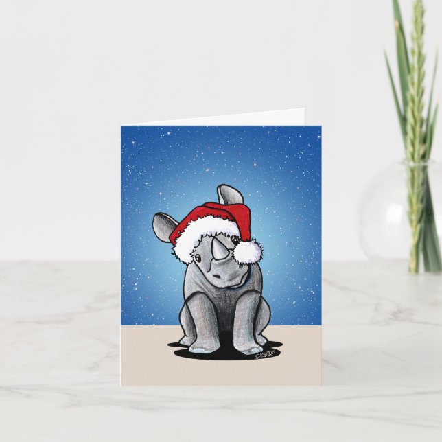 Festividades Cartão de Natal Rinoceronte (Frente)