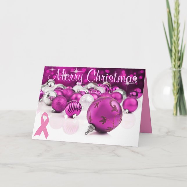 Festividades Cartão de Natal Rosa (Frente)