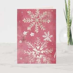 Festividades Cartão de Natal Rosa Antigo EDITÁVEL