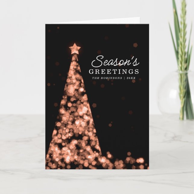 Festividades Cartão de Natal | Rosa de Árvore do Natal Moderno  (Frente)