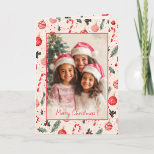 Festividades Cartão de Natal Rosa Vermelho