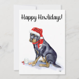 Festividades Cartão de Natal Rottweiler - Feliz Feliz Feliz Fe