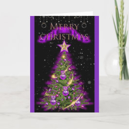Festividades Cartão de Natal Roxo Dobrado Feliz Natal