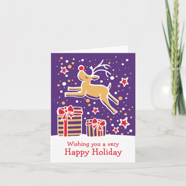 Festividades Cartão de Natal roxo para rebeldes (Frente)