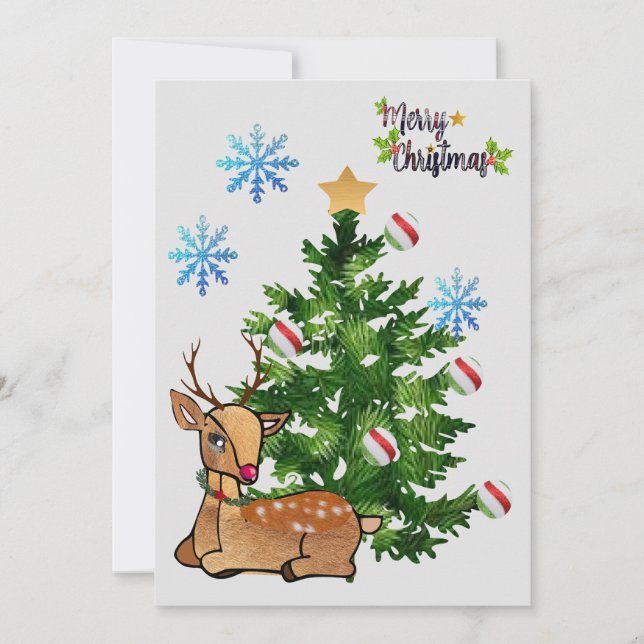 Festividades Cartão de Natal Rudolf (Frente)