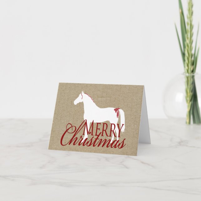 Festividades Cartão de Natal Russo Vermelho e Branco (Frente)
