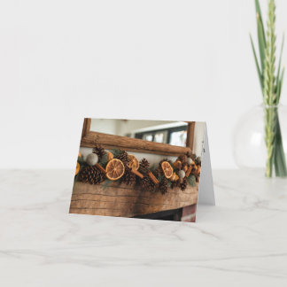 Festividades Cartão de Natal Rustic Mantle