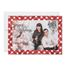 Cartão de Natal Rustic Red Gingham Noël
