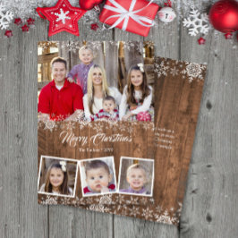 Festividades Cartão de Natal Rustic Snowflakes