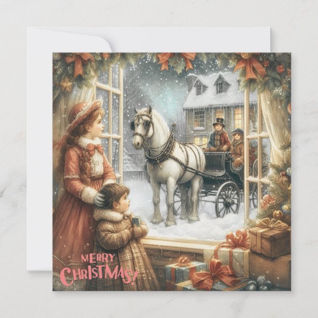 Festividades Cartão de Natal Rústico Vitoriano (Frente)