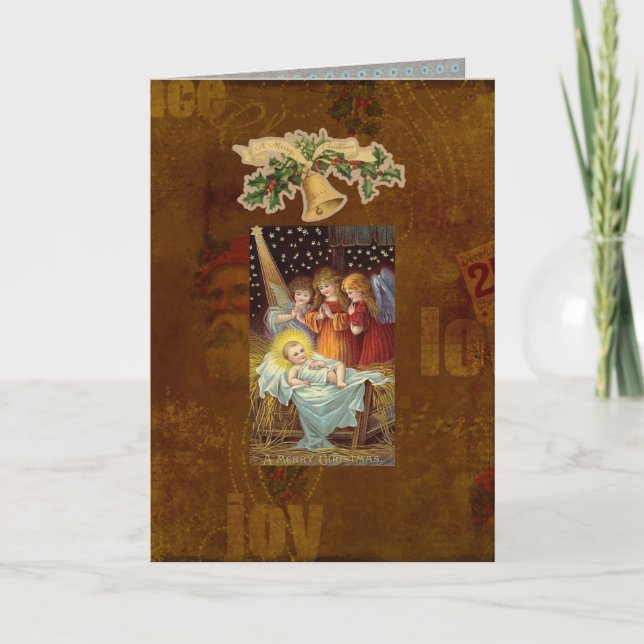 Festividades Cartão de Natal santamente da estação (Frente)