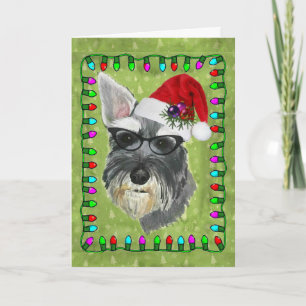 Festividades Cartão de Natal (Schnauzer)