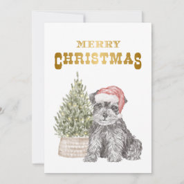 Festividades Cartão de Natal Schnauzer Puppy