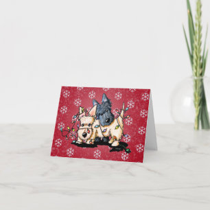 Festividades Cartão de Natal Scottie Dog
