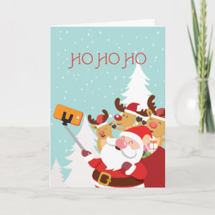 Festividades Cartão de Natal Selfie para papais noeis
