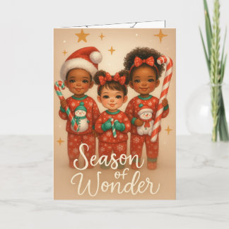 Festividades Cartão de Natal sem Foto Infantil Estilo Vintage
