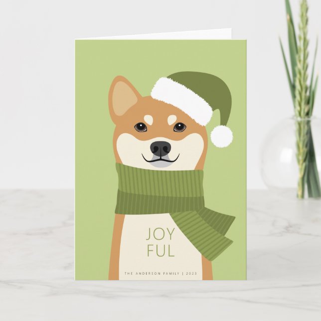 Festividades Cartão de Natal Shiba Inu (Frente)