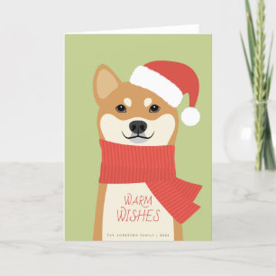 Festividades Cartão de Natal Shiba Inu