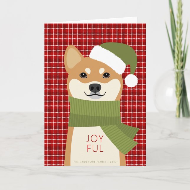Festividades Cartão de Natal Shiba Inu (Frente)