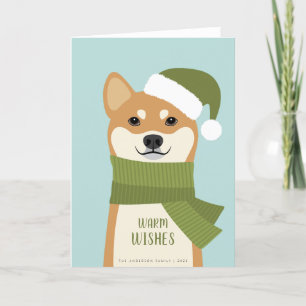 Festividades Cartão de Natal Shiba Inu
