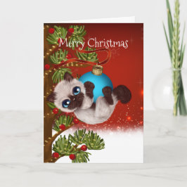 Festividades Cartão de Natal Siamese Kitten
